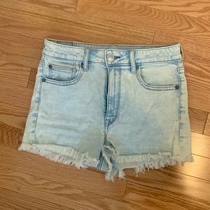 Light denim jean shorts